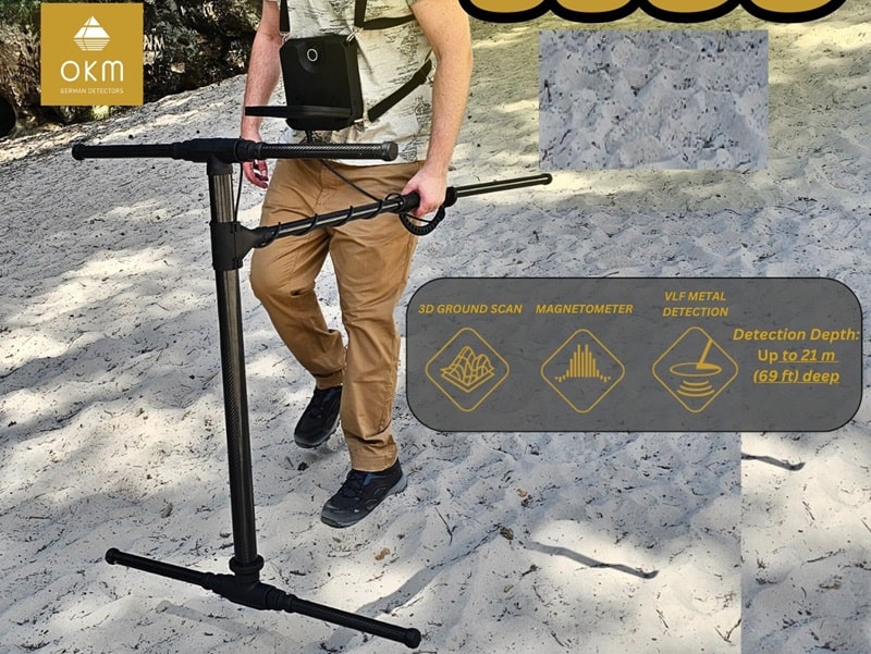 Máy dò kim loại 3D dưới đấy OKM eXp 5500 Pro hoạt động đa tính năng