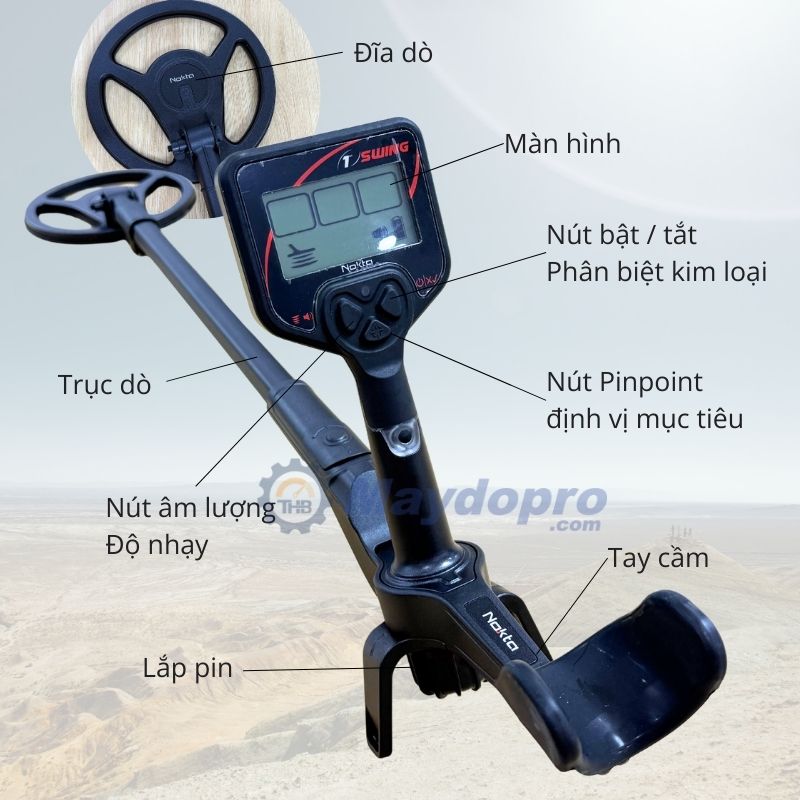 Cấu tạo đơn giản của máy dò kim loại 1ST Swing
