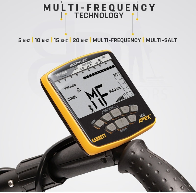 Garrett Apex Multi Frequency sử dụng công nghệ đa tần Multi Frequency và đơn tần