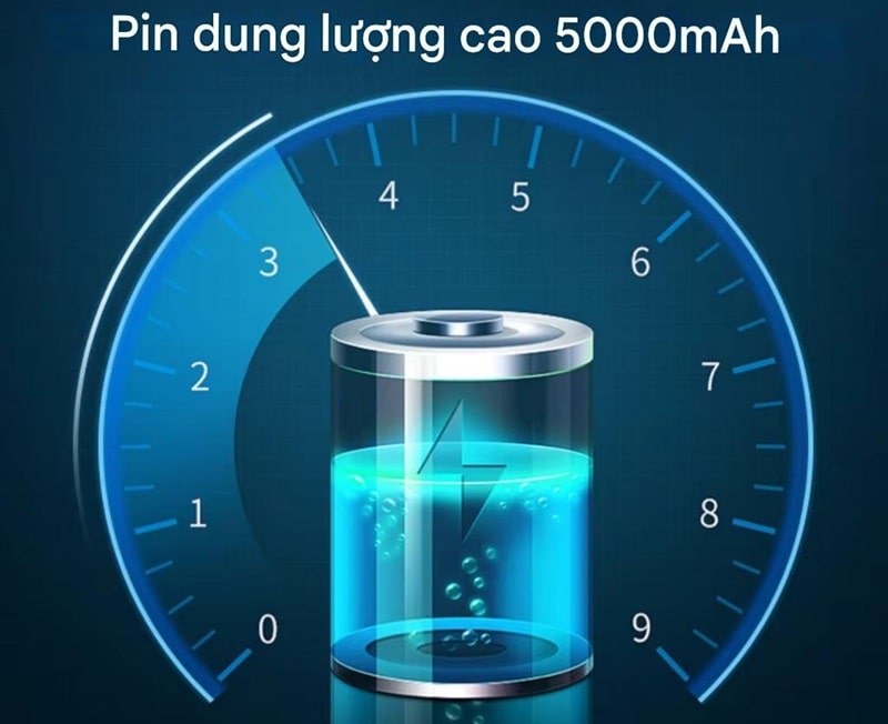Máy dùng pin có dung lượng cao, hoạt động ổn định