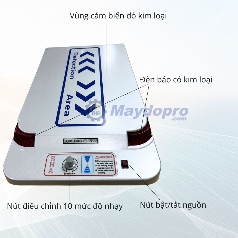 Cấu tạo của máy dò kim loại may mặc, thực phẩm SEND 1