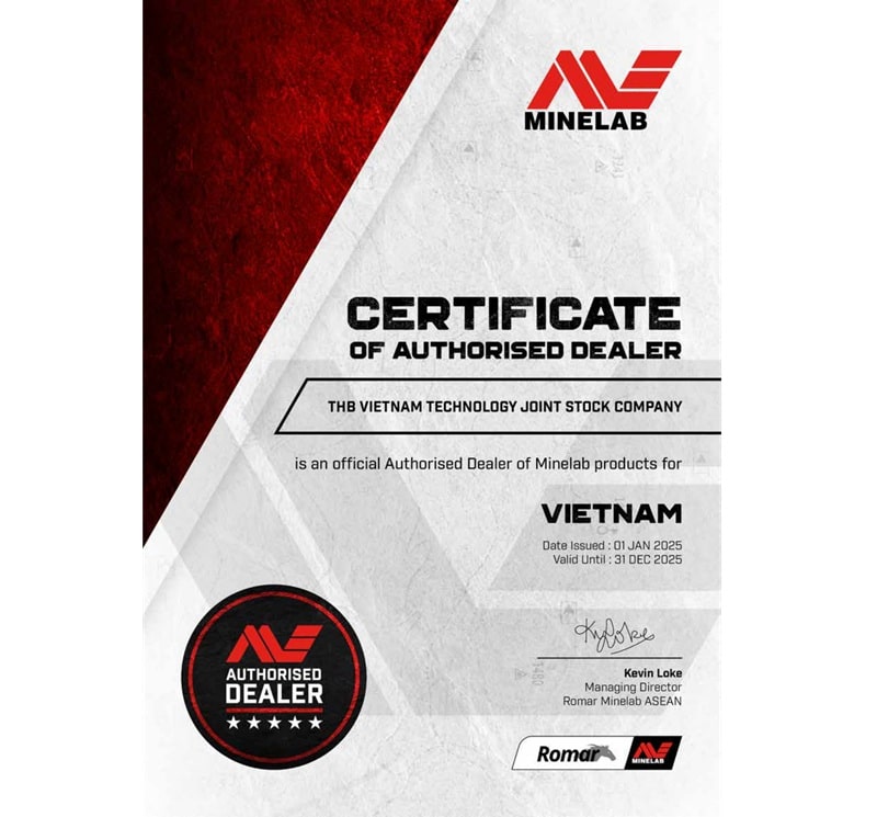 Chứng nhận THB Việt Nam là đại lý ủy quyền hãng Minelab