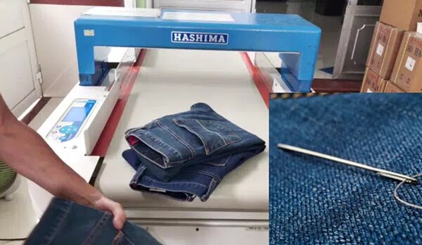 Máy dò kim loại trong may mặc phát hiện mũi kim gãy chính xác