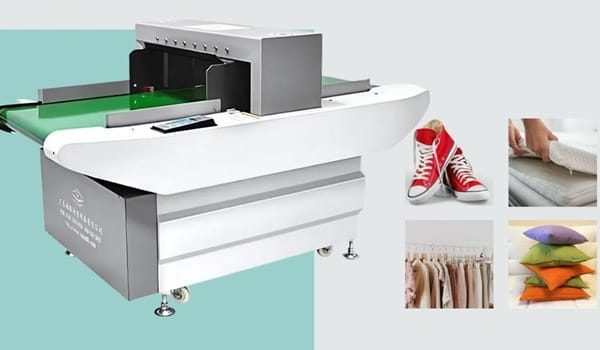 Máy dò kim loại may mặc băng tải dò nhanh, chính xác