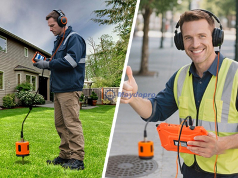 PQ125B được thợ chuyên nghiệp ứng dụng để kiểm tra rò rỉ ngoài trời 